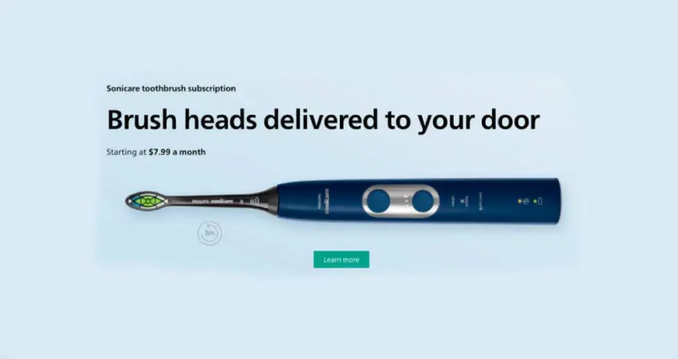 A Banner of Sonicare Tooth Brush Subscription